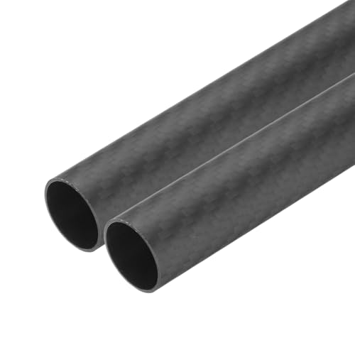 QUARKZMAN 2 Stück Carbon Fiber Tube 20 x 22 x 500mm Matte Surface Rod 3K Roll Wrapped Pure Carbon Round Tubing für RC Airplane Multicopter