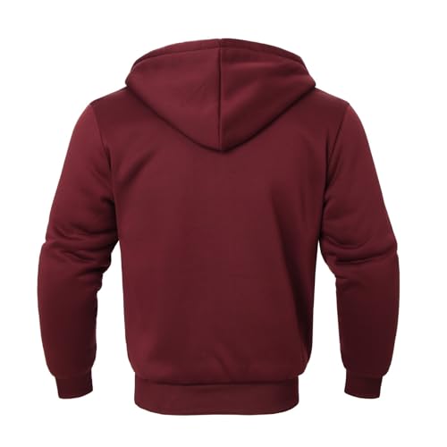 Image of LeeHanTon Sherpa Lined Hoodies for Men Heavyweight Full Zip Up Sweatshirt Thick Fleece Winter Warm Work Jackets Plus Size