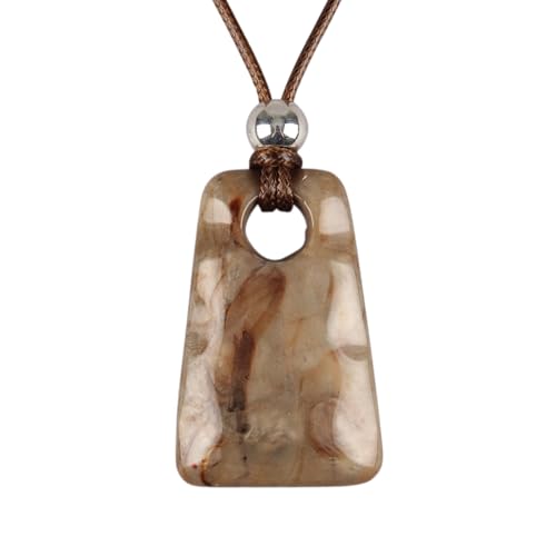 joymiao Bohemian Necklaces for Women Long Leather Necklace with Large Pendant Chunky Boho Hippie Jewelry Pendant Chocker Necklace, Faux Leather, No Gemstone