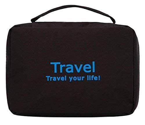 Image of Styleys Toiletry Pouch for Men | Toiletry Bag for Man with Multiple Compartments | Toiletries Travel Organizer Pouch & Shaving Kit Bag | Compact Travel Kit for Men (Black, S1020)
