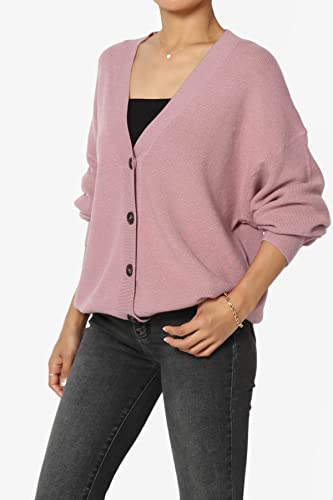 TheMogan Women's Waffle Viscose Knit Button Front V-Neck Long Sleeve Cardigan3