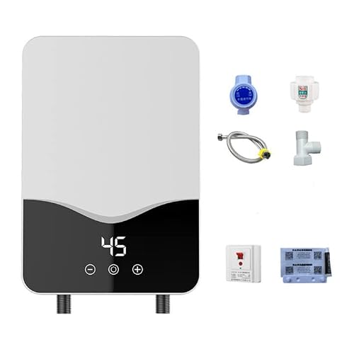 Elektronischer Durchlauferhitzer,CEIEVER Mini Instant Warmwasserbereiter 220V 5500W Mini Warmwasserbereiter mit Durchlauferhitzer Dusche,für Badezimmer Küche