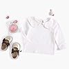 Sanlutoz Fashion Baby Girls Long Sleeve T-Shirts Cotton Newborn Girls White Tops (0-6 months/66cm, BTS9016-L) #2