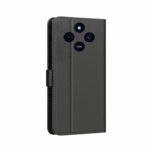 Image of AIBEX Shock Proof Flip Compatible for Redmi 14C 5G /Poco M7 5G /Redmi A4 5G /Poco C75 5G Flip Cover Leather Finish|Inside TPU with Card Pockets|Wallet Stand|Complete Protection Flip Case - Black