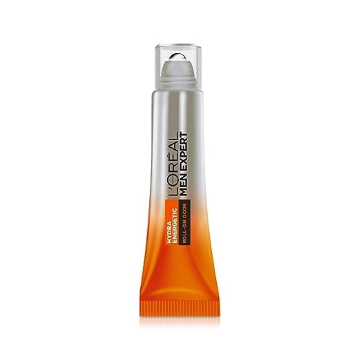 L'Oréal Paris Men Expert Hydra Energetic Roll-On - Ojos Antibags y Anti-Caps, con extracto de guaraná y vitamina C, 10 ml
