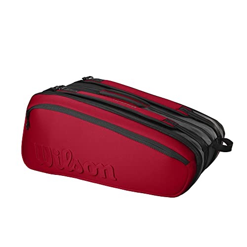 Wilson Super Tour 15PK Clash V2.0 Raqueta, Adultos Unisex, Black/Red/ (Multicolor), Talla Única
