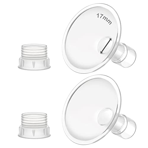 Image of Maymom MyFit 17mm Shield & Shield Converter Compatible with Zomee Pump Body, NCVI Connector, Babybuddha Detachable Pump Body; Not Original Zomee Pump Parts; 2pc