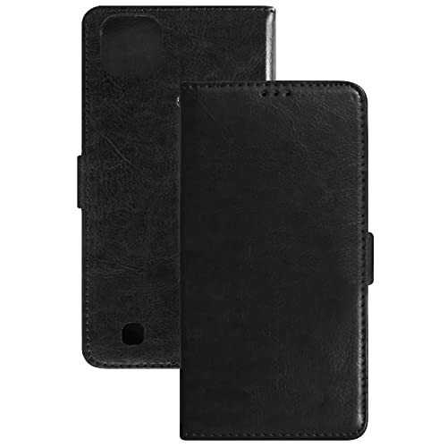 Image of Flip Cover Compatible with Realme C20 / C20A / C11 (2021) | Premium Leather Finish | Inbuilt Pockets & Stand | Flip Cover Back Case for Realme C20 / C20A / C11 (2021) (Black)