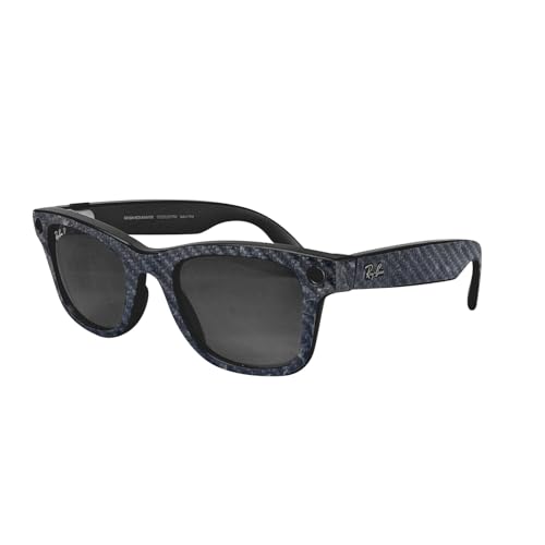 Carbon Fiber Glasses Skin Compatible with Ray-Ban Meta Wayfarer (Gen 1 or 2) - Dark Shimmer Marble - Premium 3M Vinyl Protective Wrap Decal Cover - Easy to Apply | Crafted in the USA by MightySkins by Vision Signs & Graphics - Used condition - US$19.22