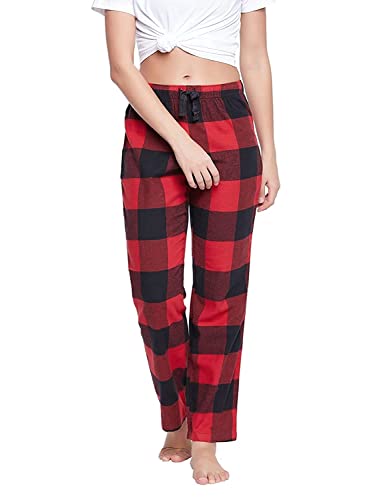 Image of Womens Multicolor Cotton Checkered Pyjama | Checks Pajama for women with Elastic & Drawstring Plus Size (S TO 8XL)