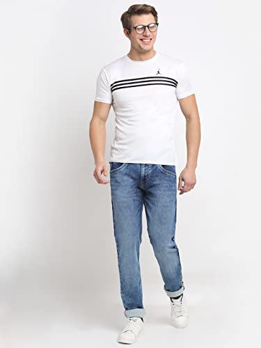 Image of Cantabil Men Blue Cotton Regular Fit Casual Jeans (P-MDNM00071-MEDIUM Mercerised)