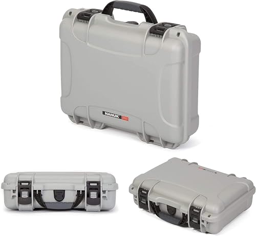 Image of NANUK 910 Waterproof Hard Case with Foam - 14.3 inch x 11.1 inch x 4.7 inch, Protective Case for Camera, Electronics & Gear - Impact-Resistant, Dustproof, Airline Carry-On Approved - Made in Canada, Silver