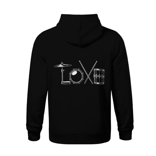 Kids Vintage Drummer Love Drumming Boys Girls Lightweight Kangaroo Pocket Fleece Hoodies3