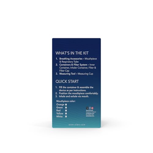 Image of AIWO Breathe Easy Breathing Kit | Manual Calibrated Breathing Exercise Device for Adults & Kids 5+ | Breath Training & Wellness Support | Reusable & User-Friendly