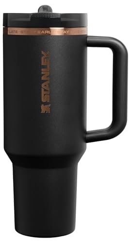 Image of STANLEY x Messi Quencher ProTour Flip Straw Tumbler with Leakproof Lid, 40 oz | Built-in Straw and Handle | Cup Holder Compatible for Travel | Insulated Stainless Steel | BPA-Free | Messi Goat Black