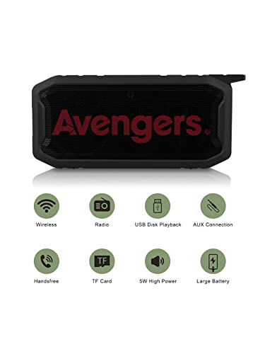 Image of Macmerise Bluetooth Speaker Red Avengers Logo Melody Bluetooth Speaker