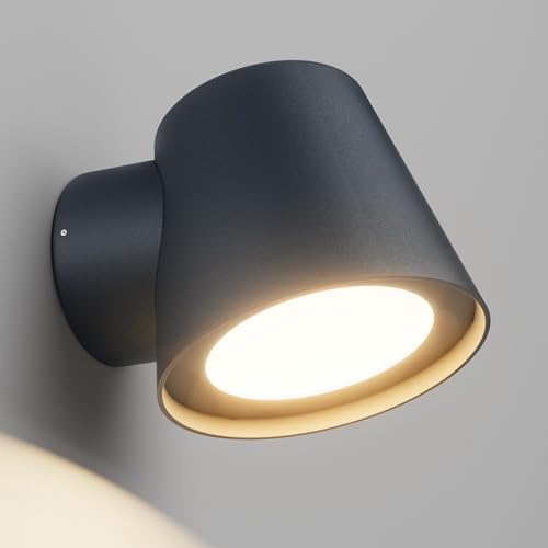 Klighten LED 12W Applique Murale Extérieure/Intérieur, Moderne Applique Exterieur, étanche IP65 Éclairage Mural, Lampe Murale Aluminium+PC, pour Jardin...