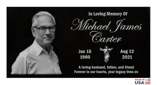 Image of 24x12 Personalized Granite Memorial Plaque - Custom Headstone for Graves, Cemetery or Garden, Engraved Grave Marker for Loved Ones, Tombstone Plaque for in Loving Memory Tribute.