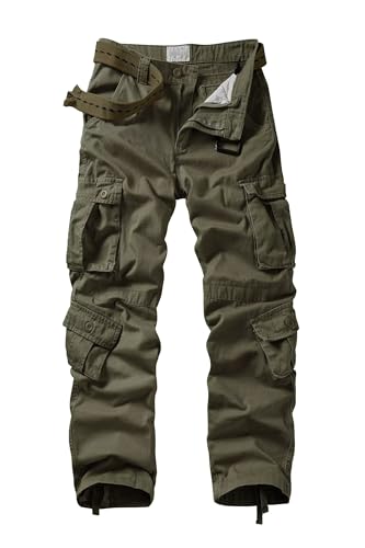 Lista de Como Hacer Verde Militar al mejor precio. 45 GSGGIG Hombres Pantalones de Carga Ejército Militar Camo Pantalones Algodón Relaxed Fit Pantalones de Trabajo con 8 Bolsillos 3357 Verde Militar 34