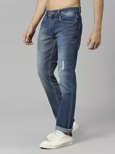 Image of Blue Jeans for Men Regular Fit - Cotton Jeans Pant for Men, Regular Denim Jeans for Boys - Light Fade Jeans for Men