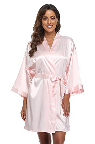 Image of Super Shopping-zone Women's Pure Bride Robes Embroidery Bridesmaid Robes Bridal Party Kimono Robe Wedding Sleepwear