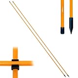 Golf Style アライメントスティック ゴルフ 練習 ゴルフ練習用品 ターゲットライン アドレスポジション セットアップ スイング 素振り ライ角 トレーニング キャップ golf 120cm ケース付き 2本セット (オレンジ)