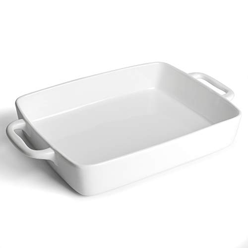 Baking Pan Rectangular Oven Dish Baking Tray Heavy Duty Ceramic Pans for Cake Lasagna Banquet and Daily Use 4 Quart High Capacity