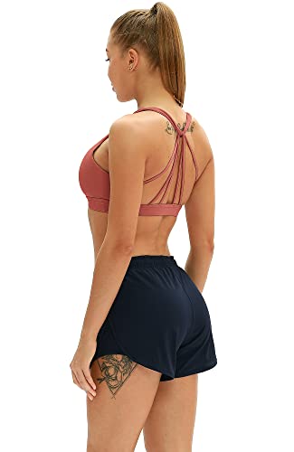 Image of icyzone Women's Padded Strappy Workout Running Sports Bras Medium Impact