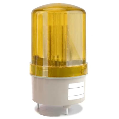 LEEYIKE AC110 V Industrial Signal Alarm Tower Lamp LTE-1101J, LED Rotating Strobe Warning Light with Buzzer for Emergency Factory Courtyard (Yellow)