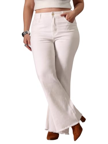 Image of Miss Chase A+ Women's Wide-Leg High-Rise,Regular Length Stretchable Denim Jeans