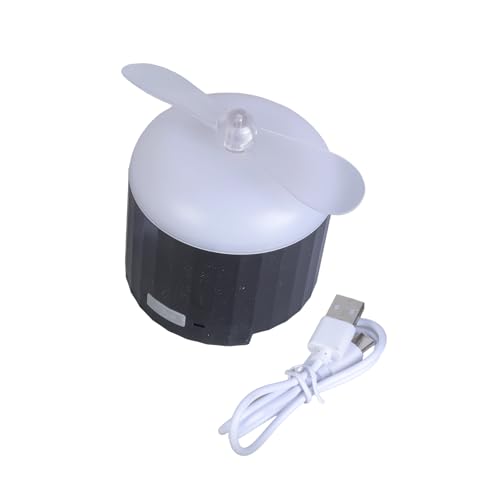 HOOLRZI Ventilador de camping de 1200 mAh con mango de gancho para tienda de campaña, ventilador recargable con luz LED para viajes y oficina