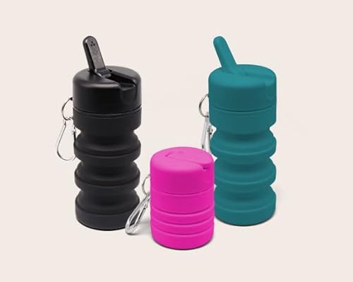 TUSHY Travel Bidet: Collapsible & Expandable for Discreet Portability | Refreshing Clean for Camping, Outdoors & Travel (Peri Bottle for Postpartum Care, Helps with Hemorrhoid Relief), Three Pack