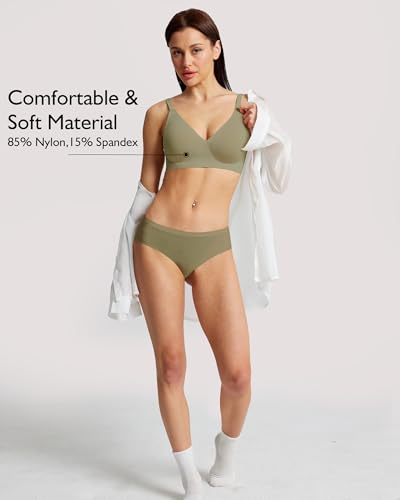 Image of HORISUN Seamless Bras Full Coverage V Neck Push Up Wireless Bras for Women