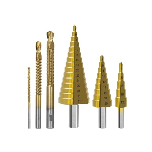 LuMOUzhou 6-teiliges Stufenbohrer Kegelbohrer Set