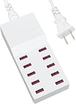 USB Charger Multiple 50W/10A Multiple USB Charger Block Cube 10 Power Port Fast Charging Power Stock Station Hub for iPhone 15/14/13, Galaxy,Smartphones,Tablets and Other USB Devices