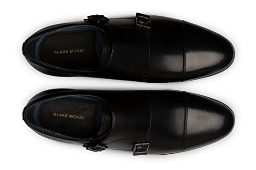 Blake McKay Miles Men's Dress Shoe Leather Double Monk Cap Toe. Monkstrap with a Breathable Leather Lining, Ortholite Insole, and Durable Rubber Sole.4