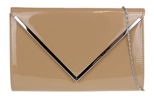 Girly HandBags De Talla Muy Grande Diseñador Color Piel Embrague Bolso Cartera Beige