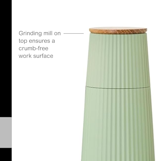 AdHoc Scape Salt & Pepper Mill Set - Salt & Pepper Grinders with Ultra-Sharp Grinding Mechanisms - Refillable Mills & Spice Shakers with Adjustable Grinding - Dark Green & Light Green