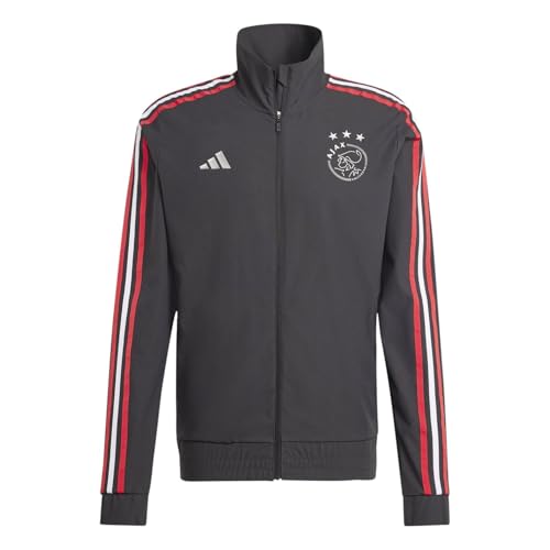 adidas Mens Ajax Amsterdam Tracksuit Jacket Adults Black/Red/White M