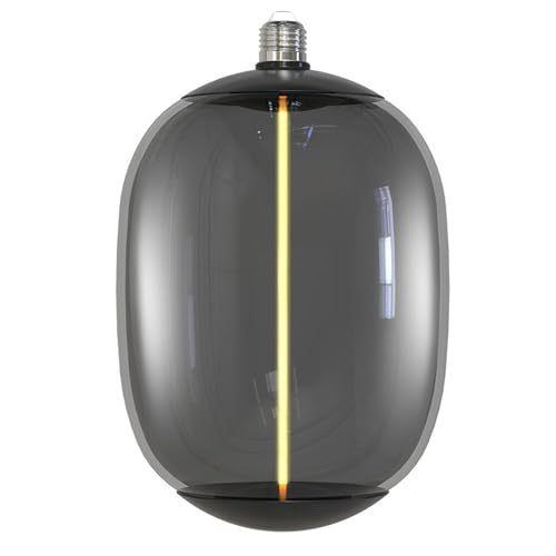 FactorLED Bombilla Led Filamento Decorativa Gigante E27 4W (30W), Modelo T178, Cristal Ahumado, Estilo Vintage, Bombilla Grande Retro, 28.5x17.8cm, Luz cálida 1800K (T178 Ahumado)