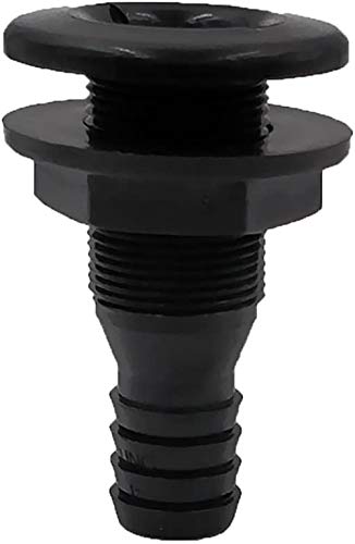no brands Marine Boat Straight Thru Hull Fitting Through Hulls Bilge Pump Connector with Steel Cover for 3/4 inch Hose Tube-Black