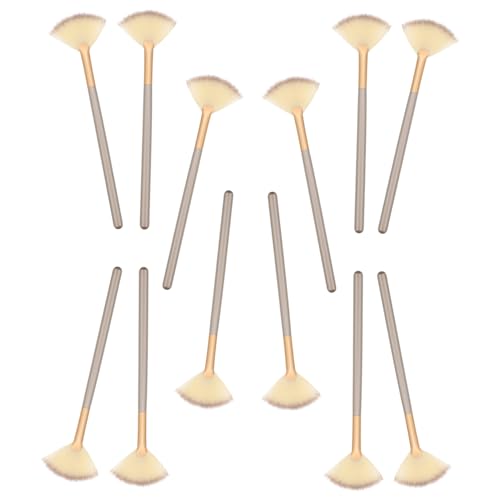 FRCOLOR Fan Shaped Makeup Brush Kit 12pcs Gentle for Sensitive Skin for Facial Masks Mud Masks Body Lotion Body Butter Beauty Tool for Ladies