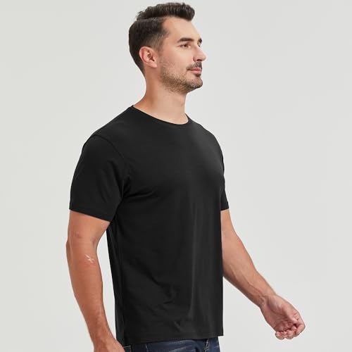 Image of netdraw Men's Ultra Soft Bamboo Viscose Cotton T-Shirt S-3XL | Moisture Wicking, Lightweight, Cool-Touch, Everyday Casual, Lounge, Sleep & Undershirt