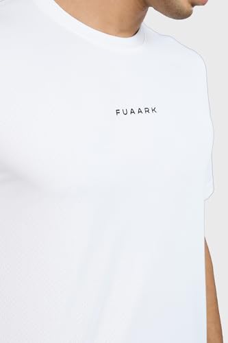 Image of FUAARK Men Solid Slim Fit Polyester Gym & Running Wear Tshirt