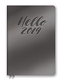 Orange Circle Studio 2019 Medium Leatheresque Weekly Agenda, August 2018 - December 2019, Hello Metallic Gunmetal