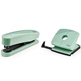 Novus ColorID Schreibtisch-Set in mellow mint, Hefter B2 Heftleistung 25 Blatt & Locher B220 Lochleistung 20 Blatt