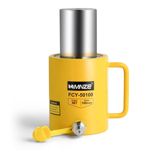 Image of 50T 100mm /4in Long Stroke Hydraulic Cylinder Jack Porta Power Ram Jack Lifting Cylinder Retract Automatically for Machinery Shipbuilding Bridge Construction