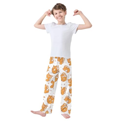 Boys' Pants Cute Cats Number Long Bottoms Jogger Pants Elastic Waist Trousers with Pockets S-XL2