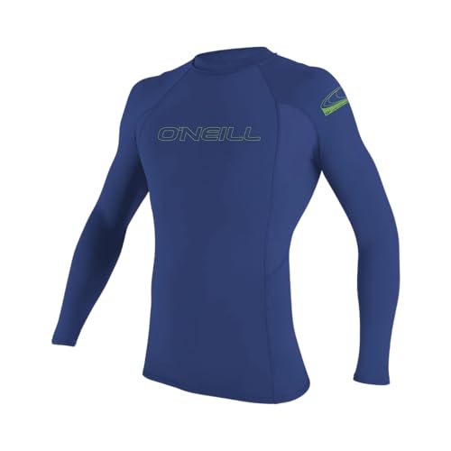 O'Neill Youth Basic Skins Long Sleeve Rashguard, UPF 50+ Sun and Rash Protection for Surfing and All Outdoor Activities, Pacific, 10