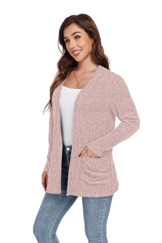 Image of GRECERELLE Womens Long Sleeve Lightweight Open Front V-Neck Casual Cardigan Sweaters Outerwear with Pockets 2025, S-2XL